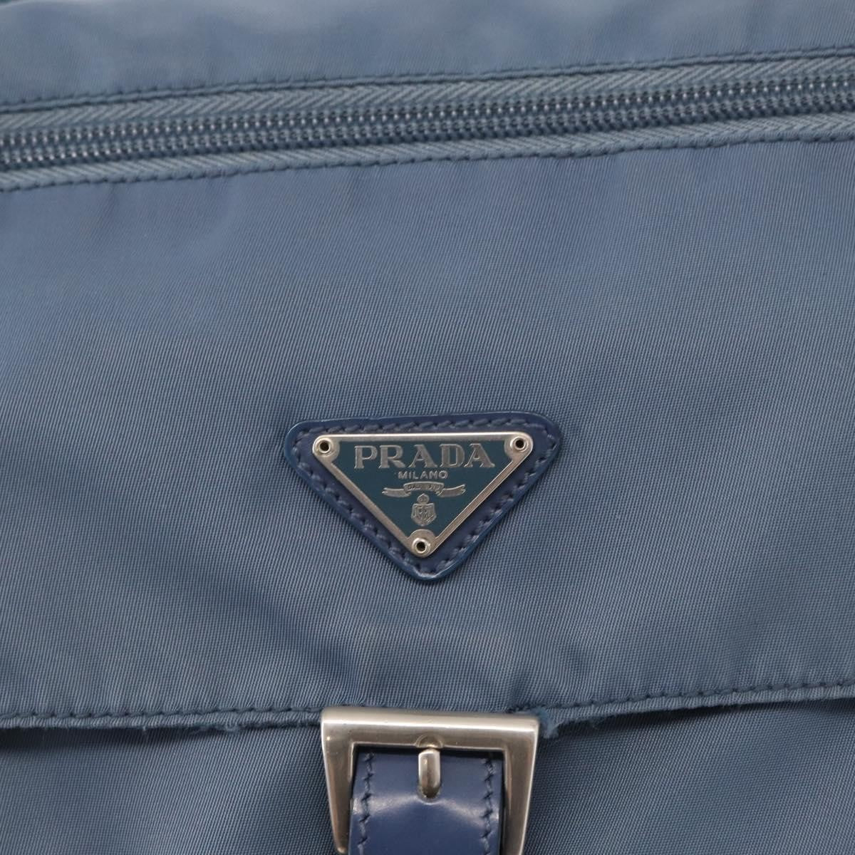 Prada Buckle Messenger Bag Tessuto Blue Nylon Shoulder Bag Bag (Pre-Owned)