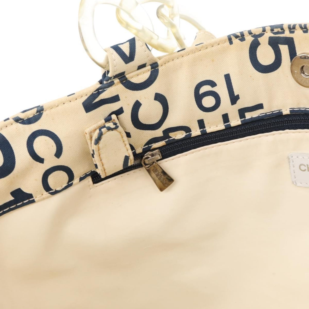 Chanel 31 Rue Cambon Beach Zip Tote Printed Canvas Navy Canvas Tote Bag Bag (Pre-Owned)