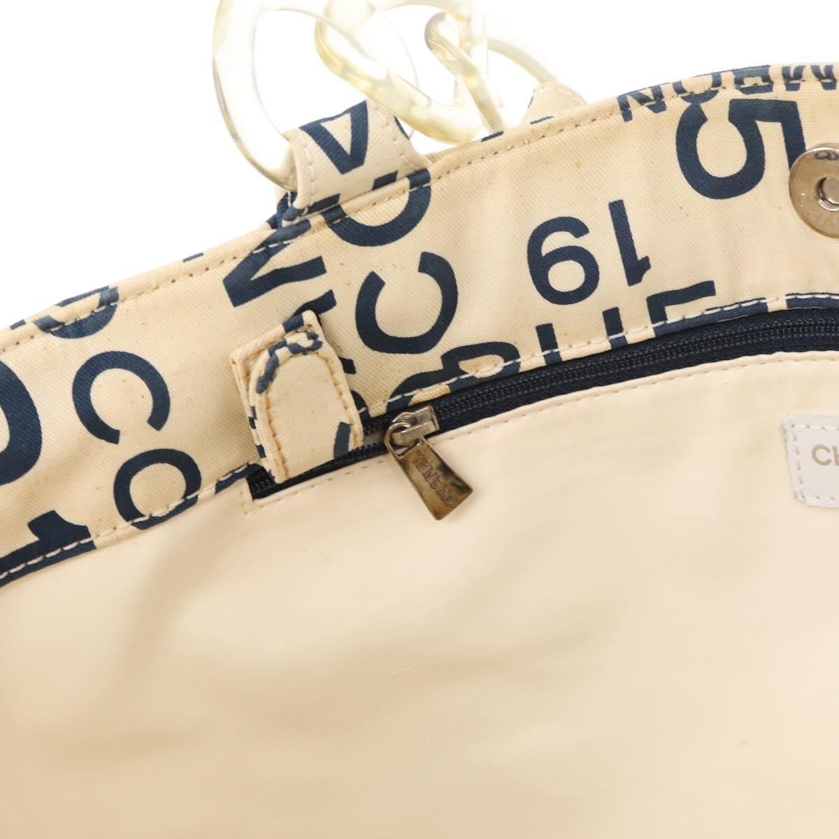 Chanel 31 Rue Cambon Beach Zip Tote Printed Canvas Navy Canvas Tote Bag Bag (Pre-Owned)