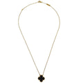 Van Cleef & Arpels Vintage Alhambra Pendant Necklace 18K Yellow Gold And Onyx Gold Yellow_Gold Necklace Jewelry (Pre-Owned)