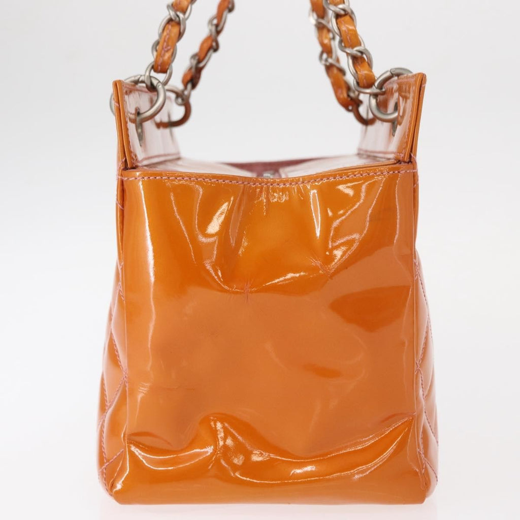 Chanel Vintage Petite Timeless Tote Quilted Patent Orange Patent_Leather Tote Bag Bag (Pre-Owned)