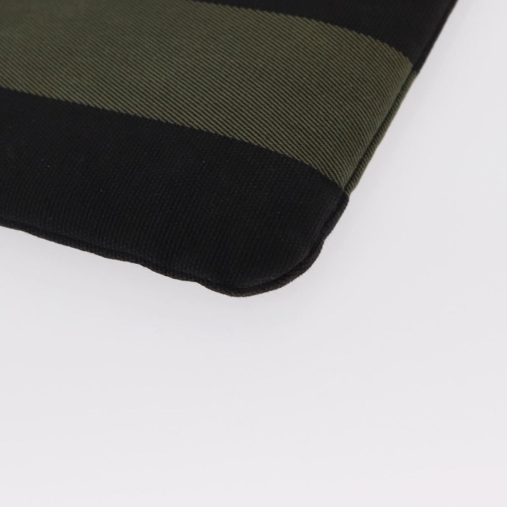 Saint Laurent Beach Zip Pouch Canvas Khaki Canvas Clutche & Pouche Bag (Pre-Owned)