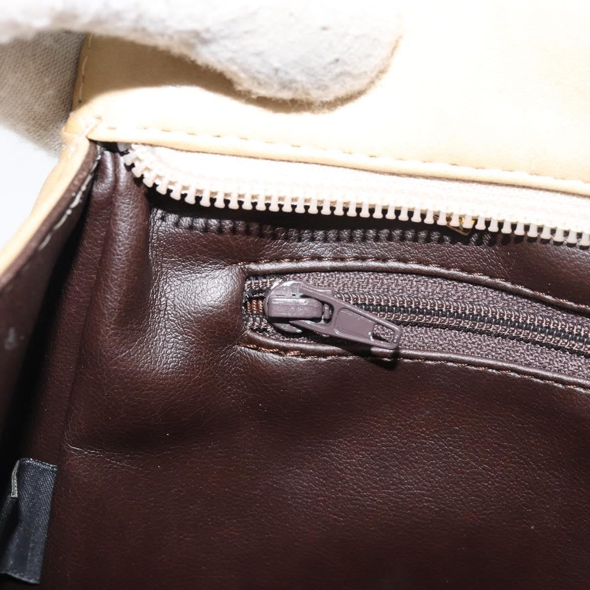 Bally Vintage Chain Shoulder Bag Quilted Leather Beige Leather Shoulder Bag Bag (Pre-Owned)