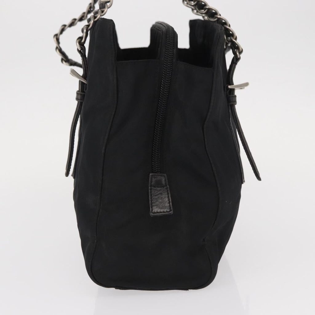 Prada Vintage Chain Shoulder Bag Tessuto Black Nylon Shoulder Bag Bag (Pre-Owned)