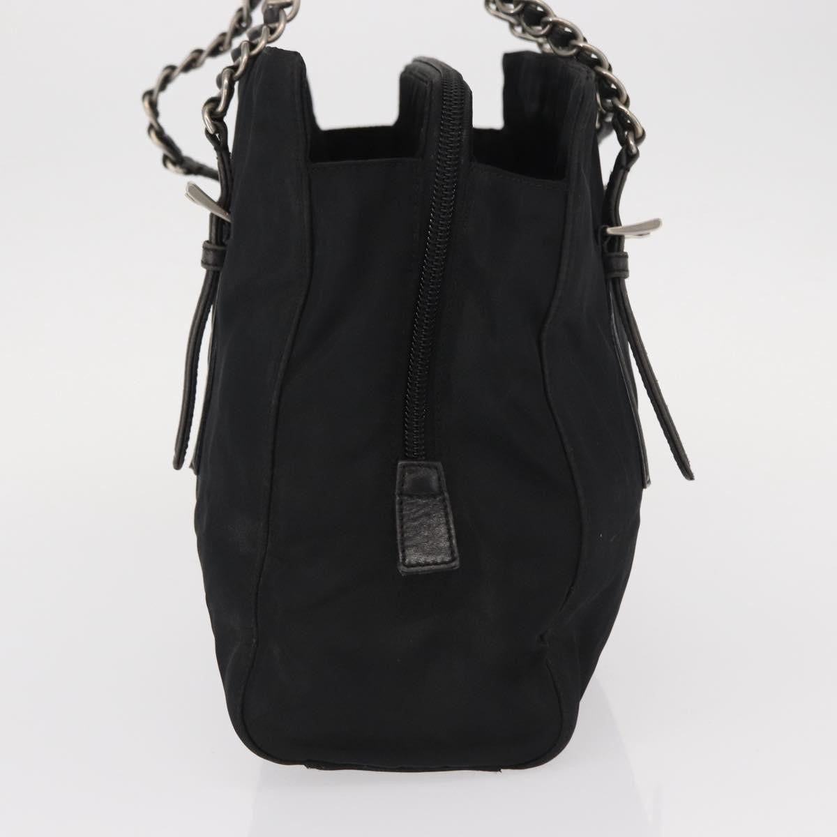 Prada Vintage Chain Shoulder Bag Tessuto Black Nylon Shoulder Bag Bag (Pre-Owned)
