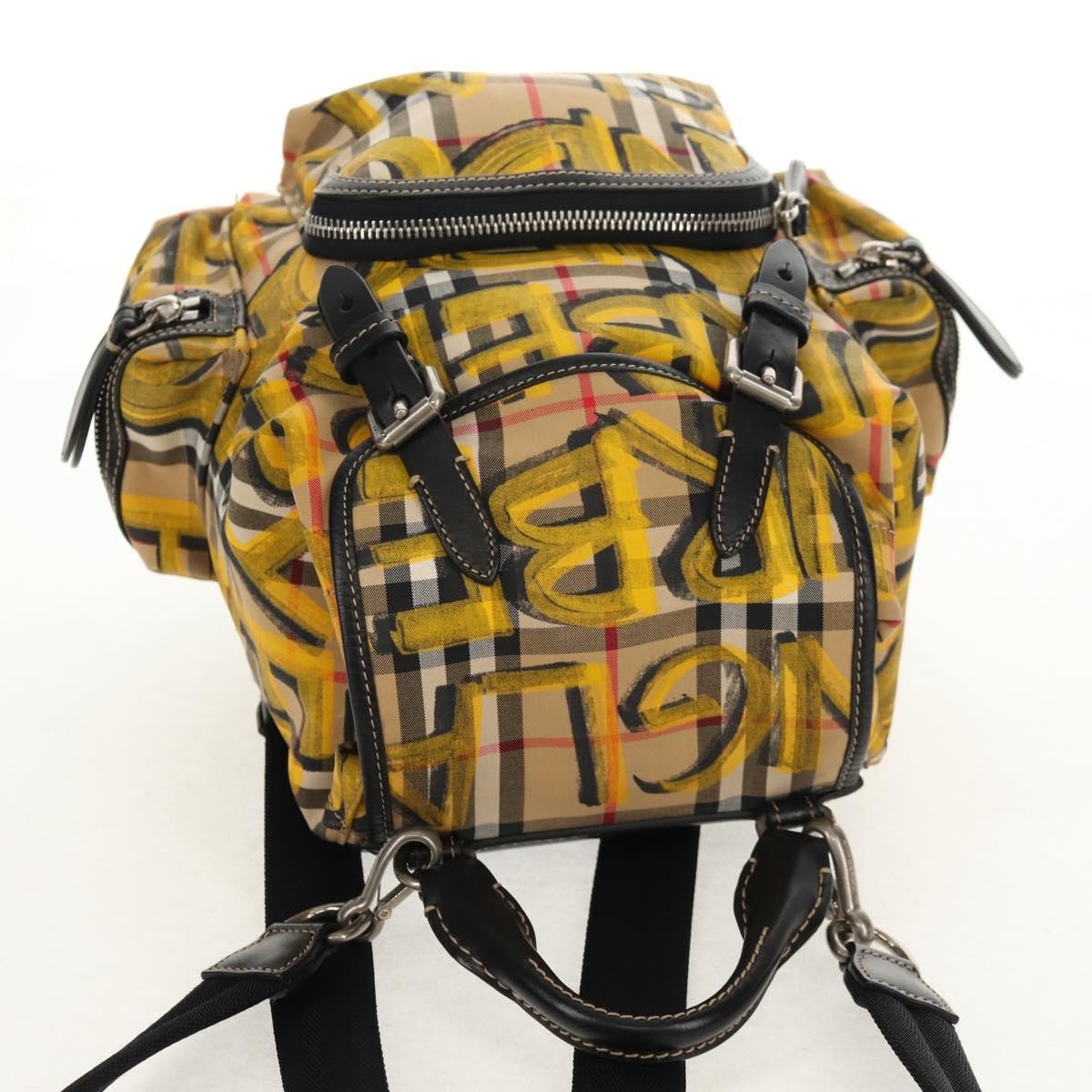 Burberry Graffiti Rucksack Backpack Vintage Check Canvas Beige Canvas Backpack Bag (Pre-Owned)