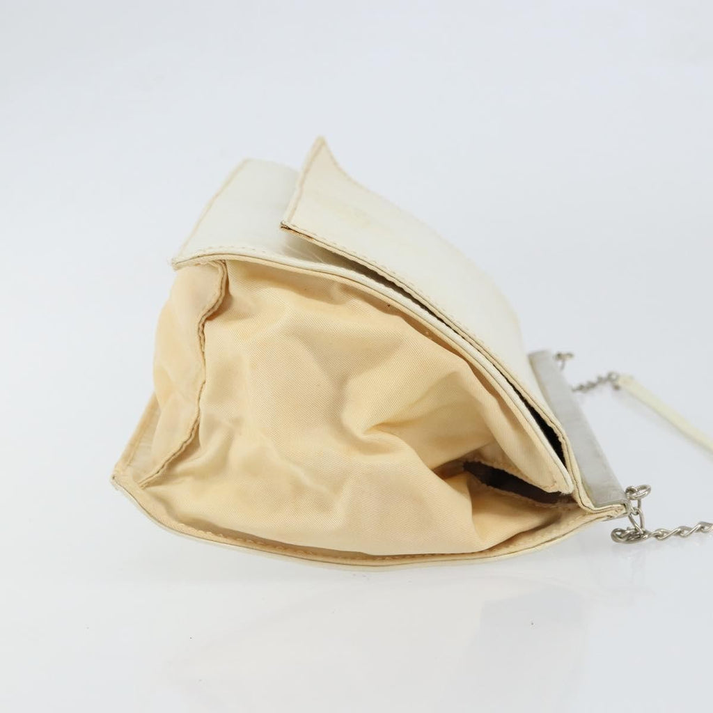 Prada Vintage Shoulder Bag Leather White Leather Shoulder Bag Bag (Pre-Owned)