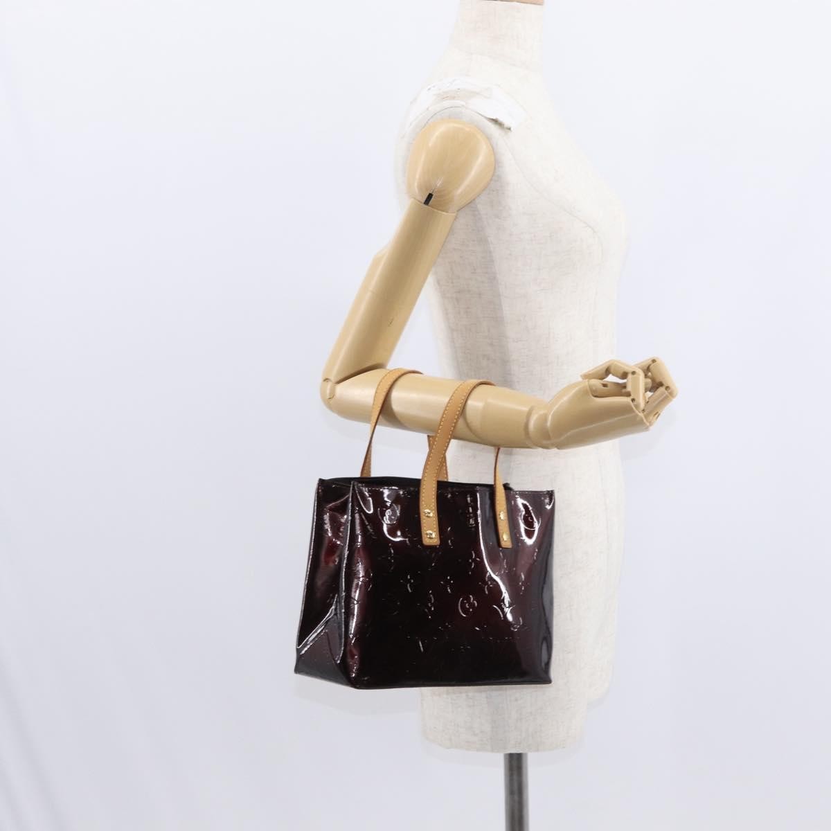 Louis Vuitton Reade Handbag Monogram Vernis Burgundy Patent_Leather Handbag (Pre-Owned)