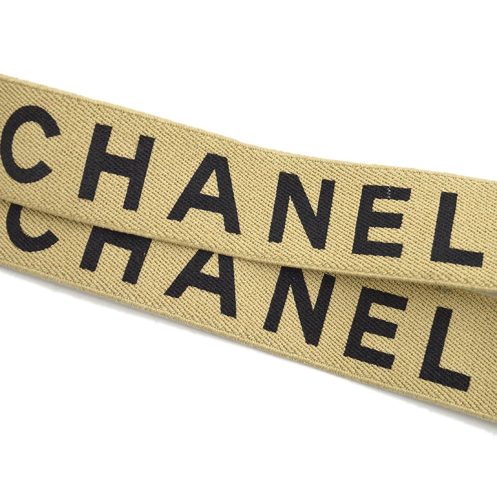 Chanel Logo Suspenders Canvas Beige Canvas Belts Accessory (Pre-Owned)