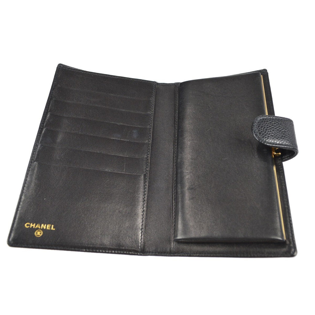 Chanel Timeless Cc French Wallet Caviar Black Leather Wallets Accessory (Pre-Owned)