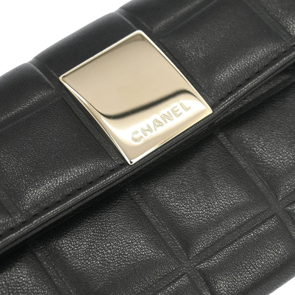 Chanel Chocolate Bar Wallet Lambskin Black Leather Wallets Accessory (Pre-Owned)