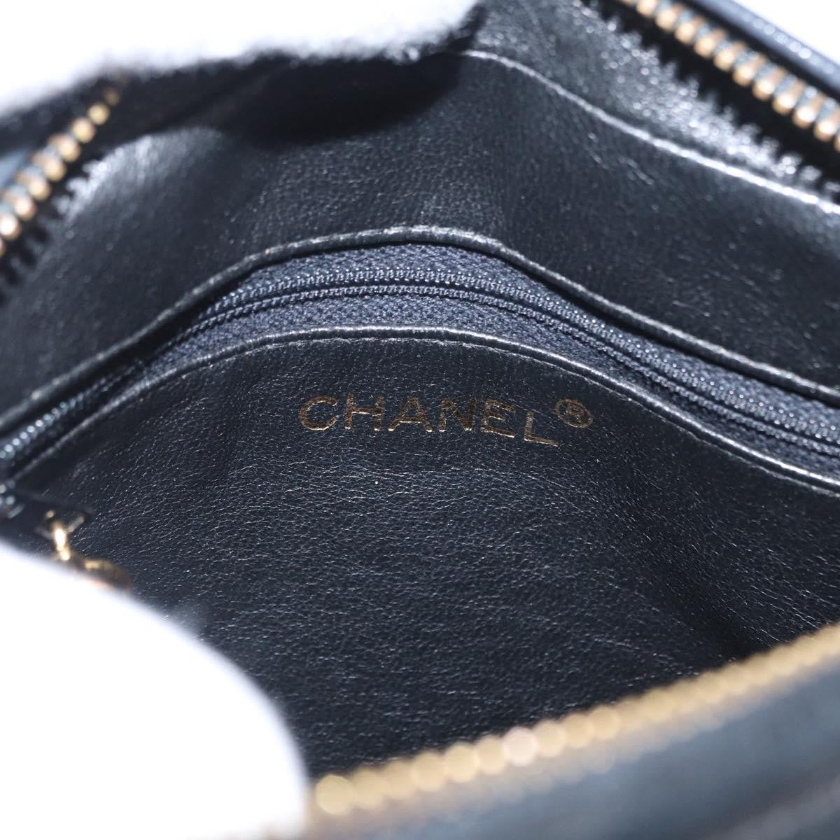 Chanel Cc Chain & Tassel Front Pocket Camera Bag Quilted Lambskin Black Leather Shoulder Bag Bag (Pre-Owned)