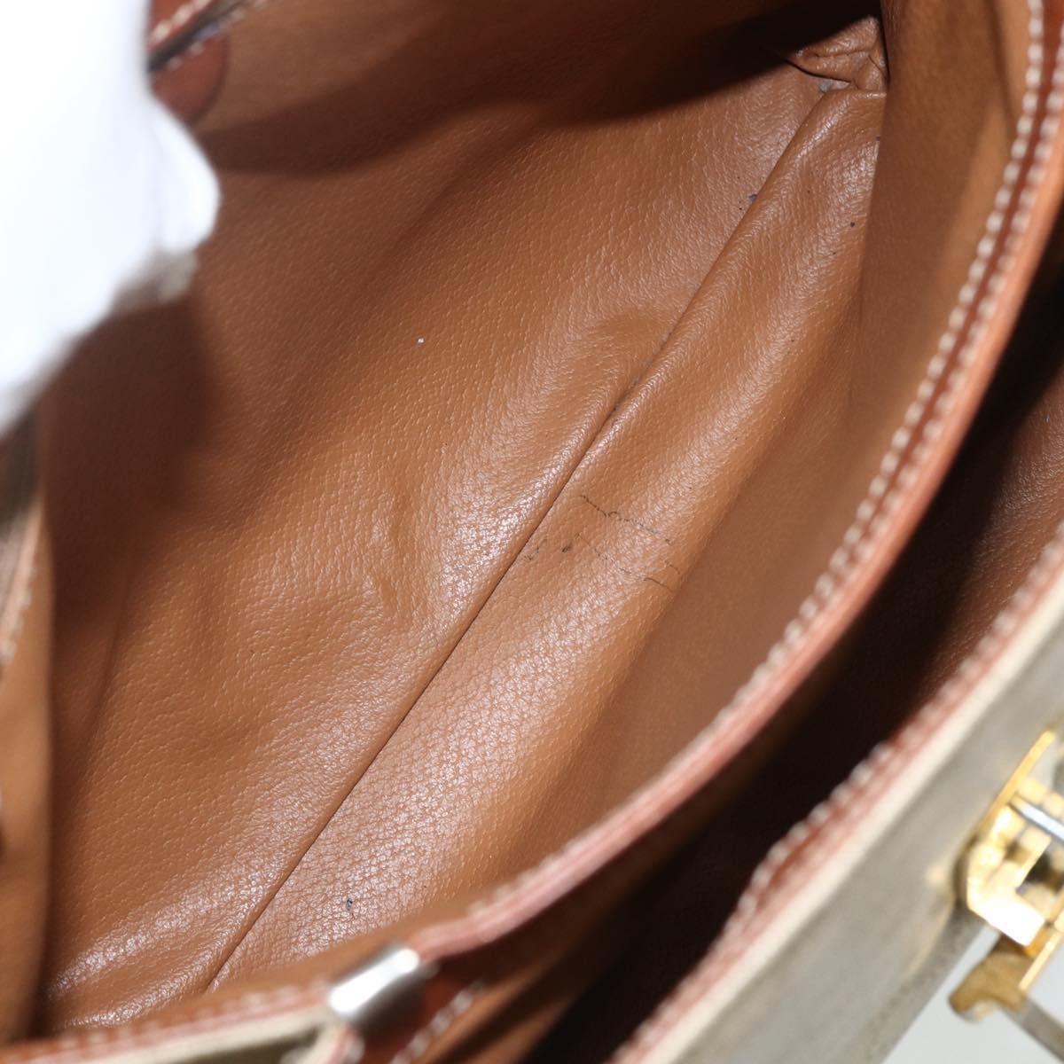 Celine Vintage Macadam Handbag Canvas And Leather Beige Canvas Handbag (Pre-Owned)