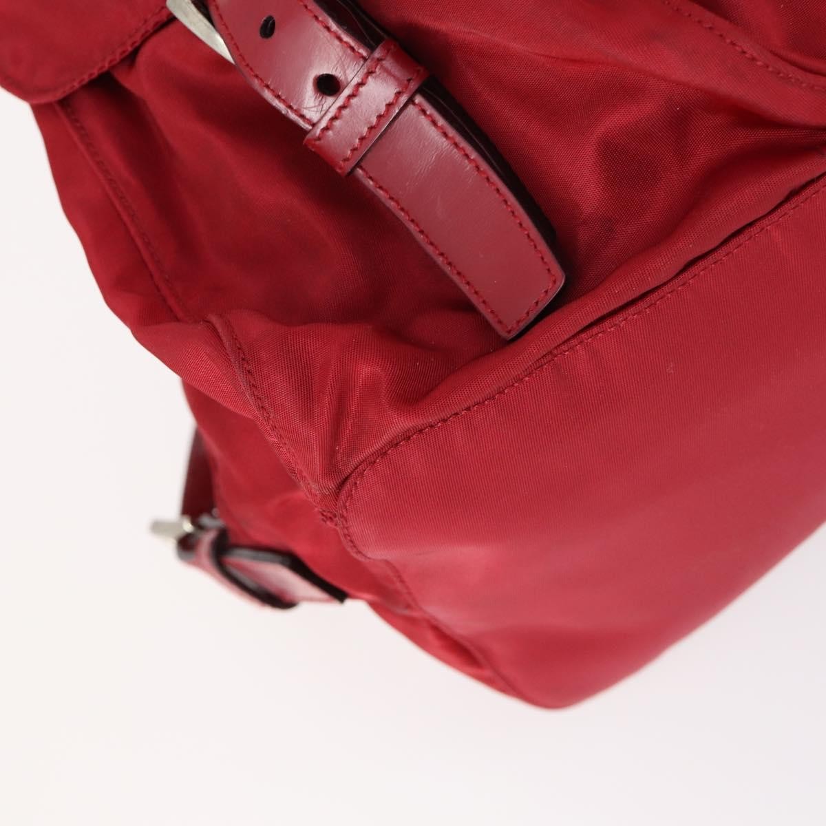 Prada Double Front Pocket Backpack Tessuto Red Nylon Backpack Bag (Pre-Owned)