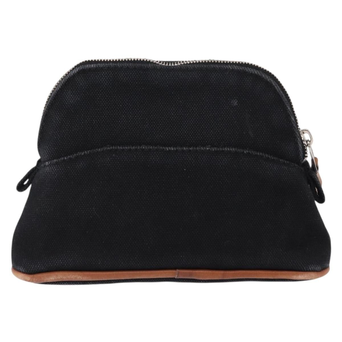 Hermes Bolide Travel Pouch Canvas Black Canvas Clutche & Pouche Bag (Pre-Owned)