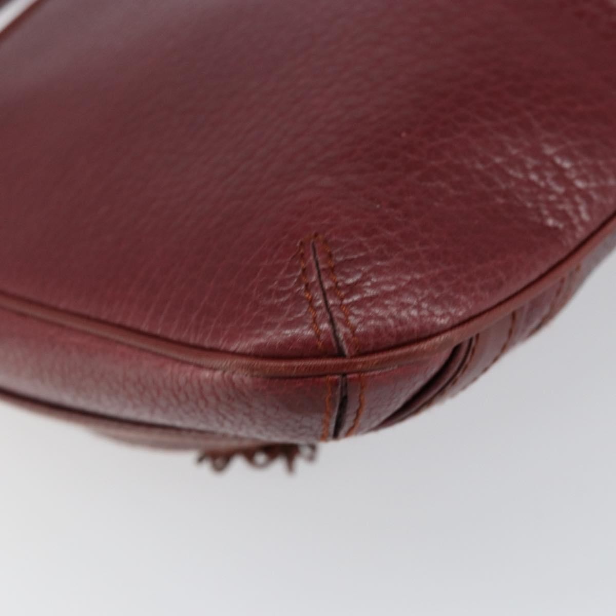 Cartier Must De Cartier Shoulder Bag Leather Burgundy Leather Shoulder Bag Bag (Pre-Owned)