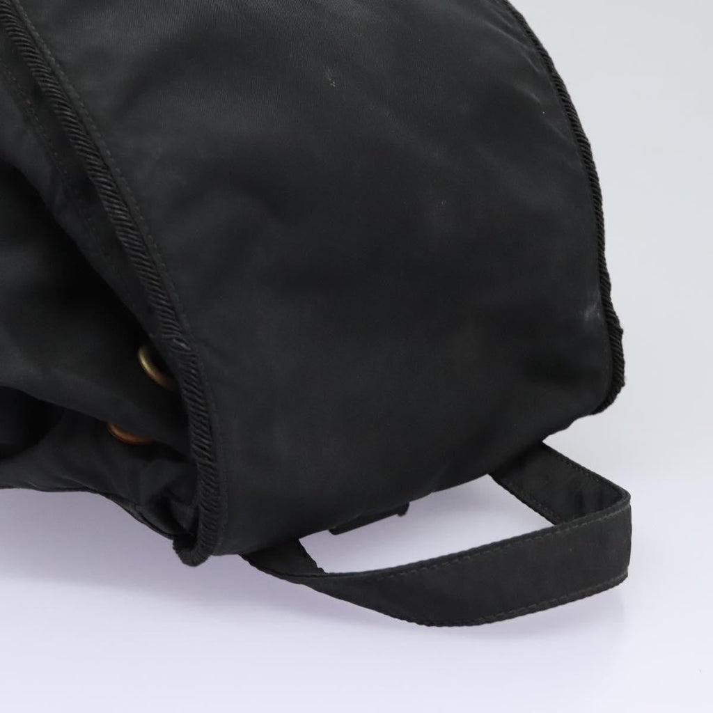 Prada Flap Drawstring Backpack Tessuto Black Nylon Backpack Bag (Pre-Owned)