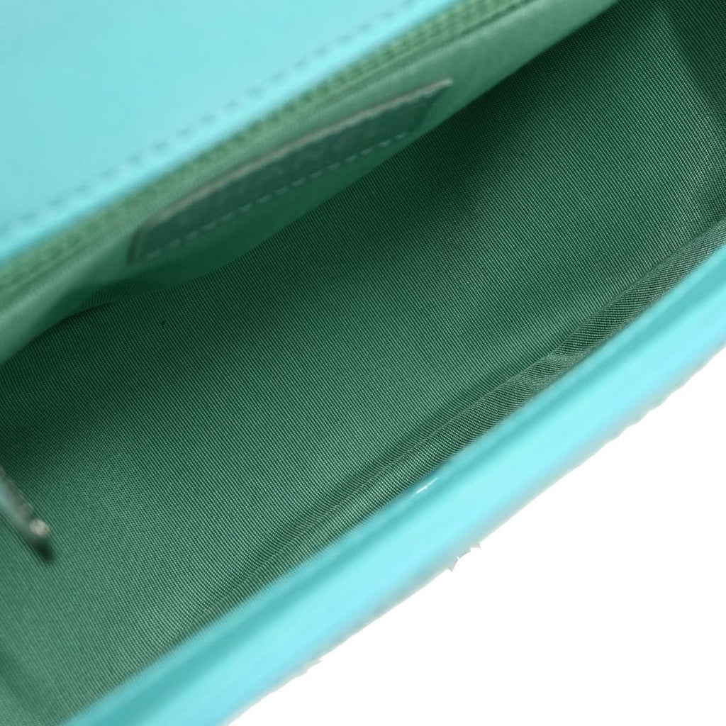 Chanel Ring My Bag Top Handle Bag Stitched Calfskin Green Leather Handbag (Pre-Owned)