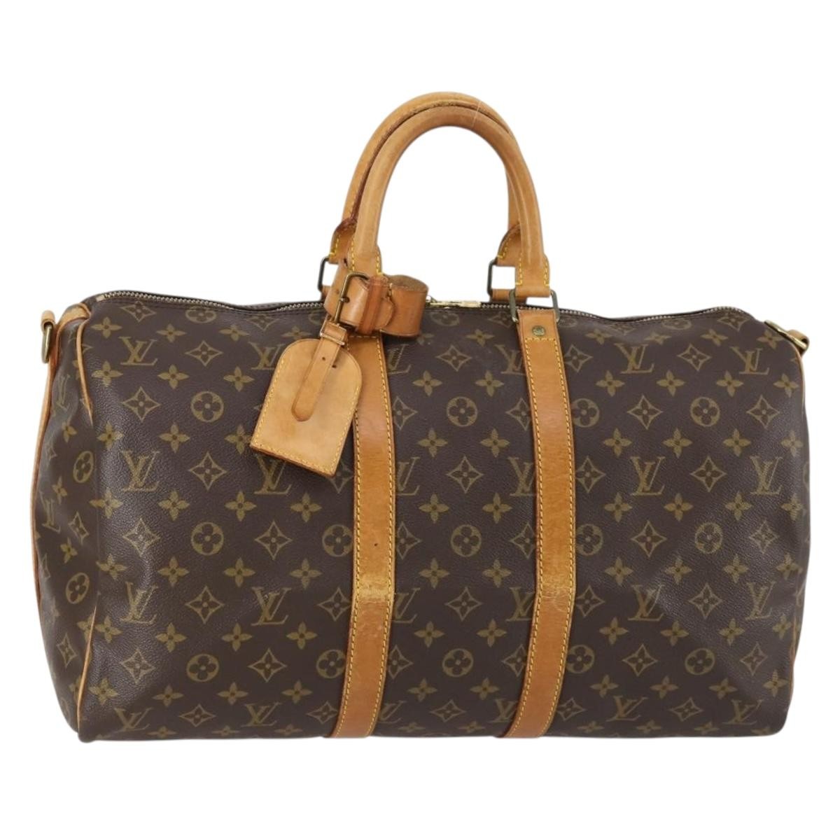 Louis Vuitton Keepall Bandouliere Bag Monogram Canvas Brown Canvas Travel Bag Bag (Pre-Owned)