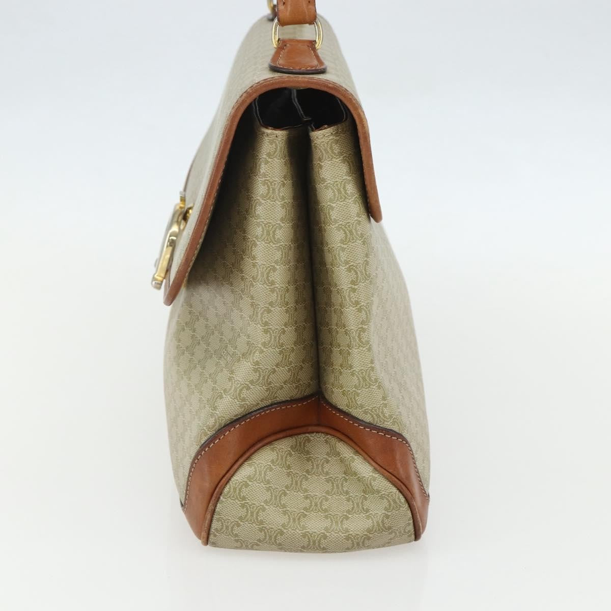 Celine Vintage Macadam Handbag Canvas And Leather Beige Canvas Handbag (Pre-Owned)
