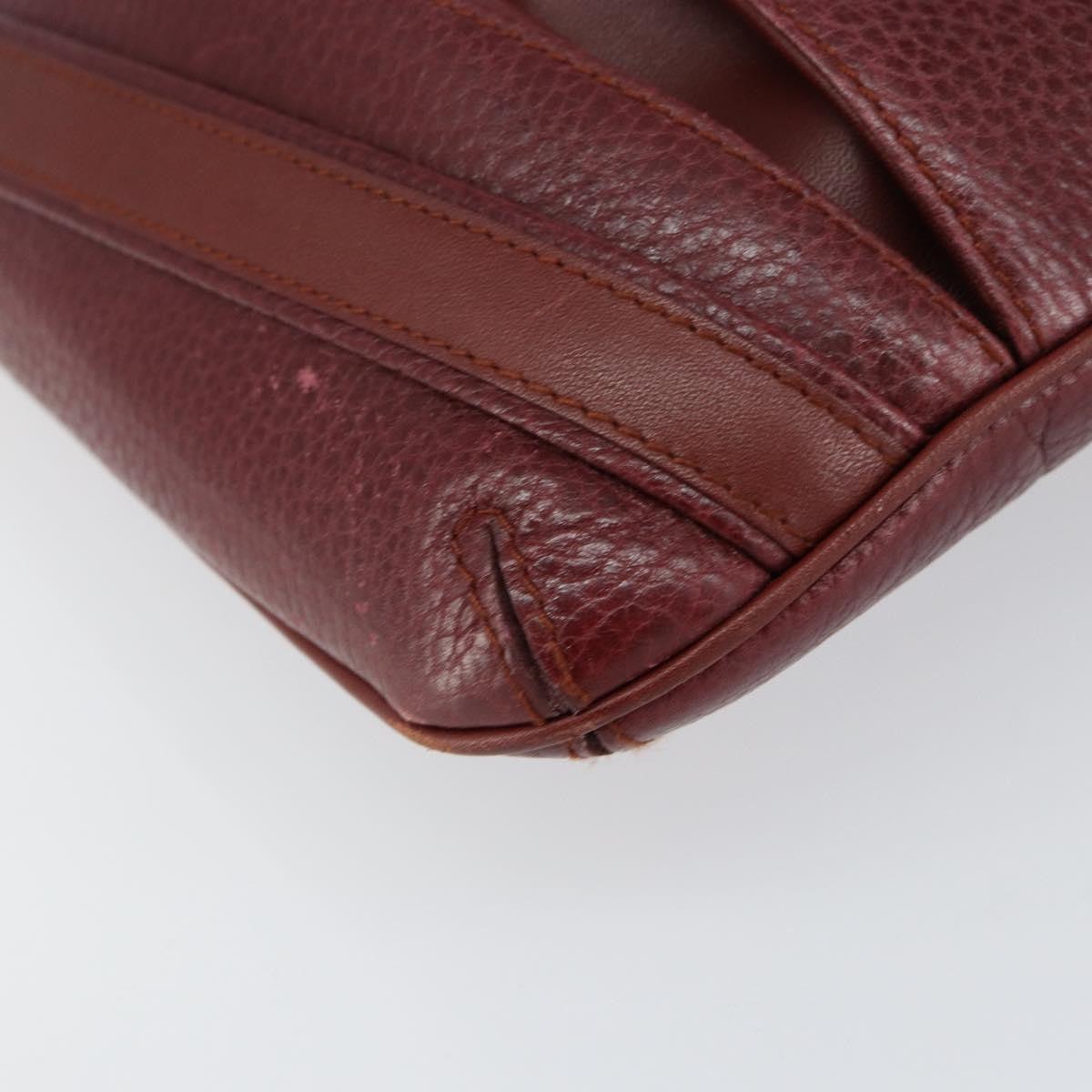 Cartier Must De Cartier Shoulder Bag Leather Burgundy Leather Shoulder Bag Bag (Pre-Owned)