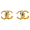 Chanel Cc Clip-On Earrings Metal Gold Gold_Plated Earrings Jewelry (Pre-Owned)