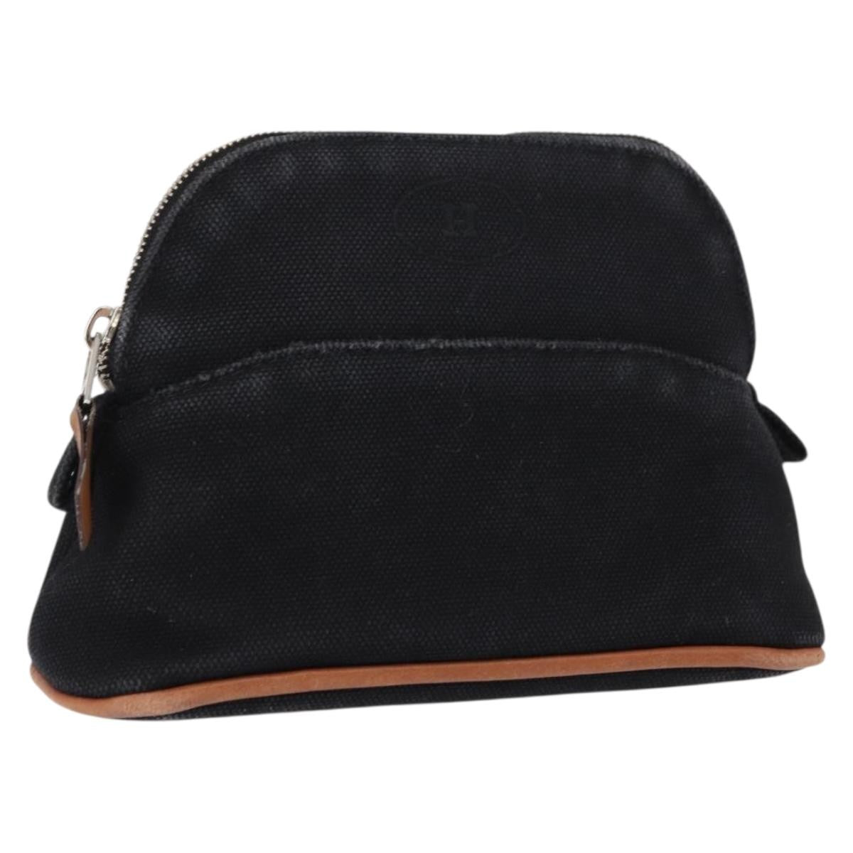 Hermes Bolide Travel Pouch Canvas Black Canvas Clutche & Pouche Bag (Pre-Owned)