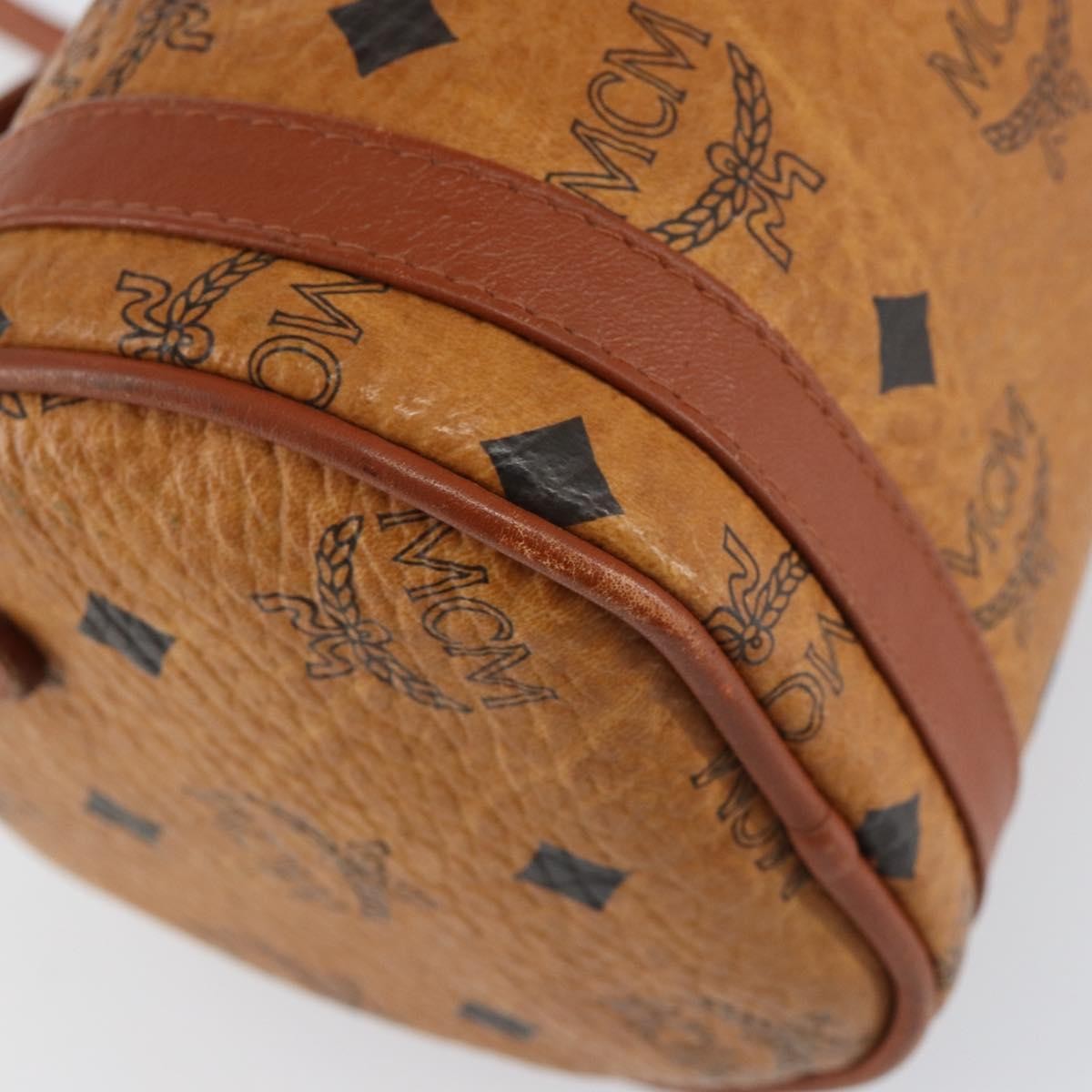 MCM Visetos Shoulder Bag Canvas And Leather Brown Canvas Shoulder Bag Bag (Pre-Owned)