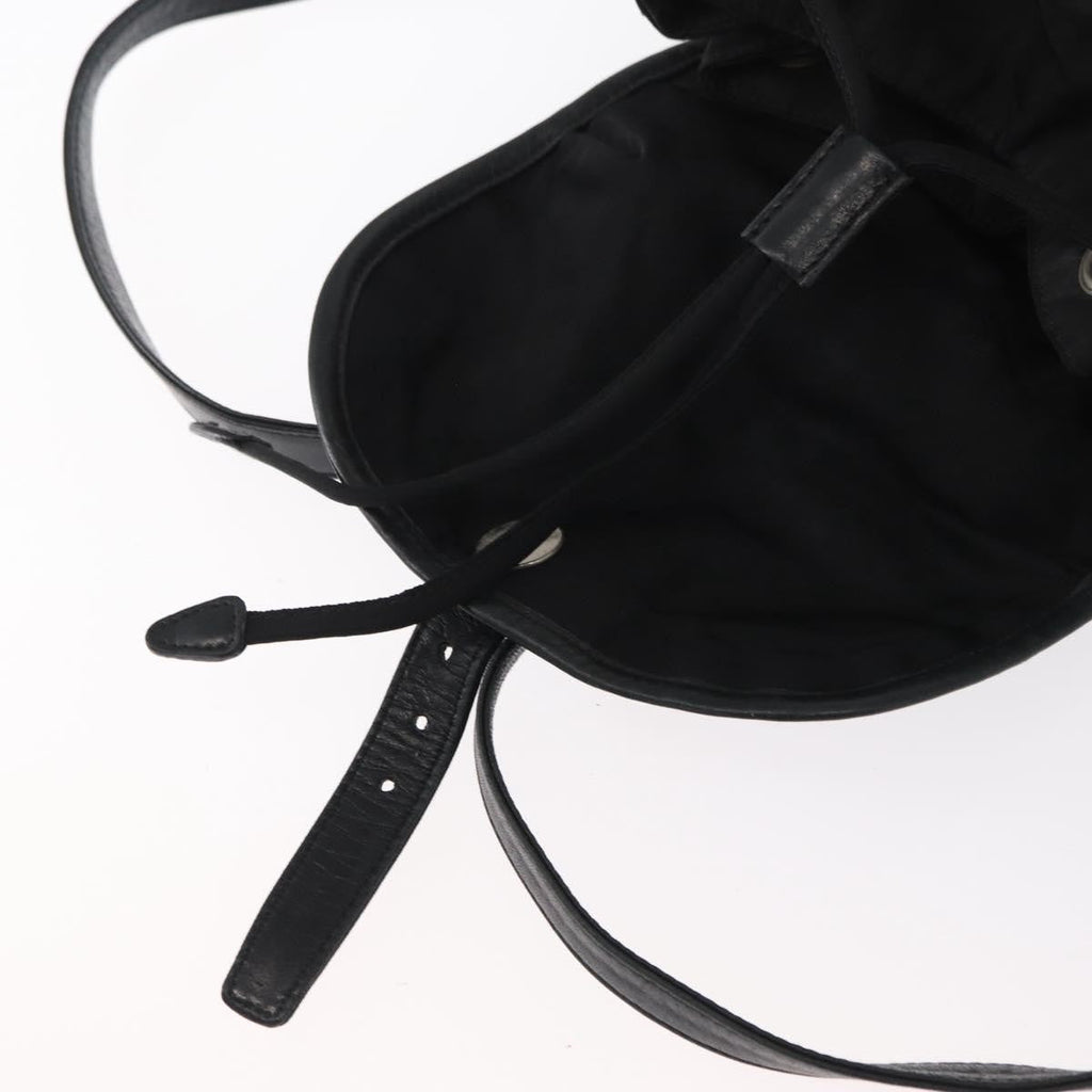 Prada Vela Double Front Pocket Backpack Tessuto With Saffiano Leather Black Nylon Backpack Bag (Pre-Owned)