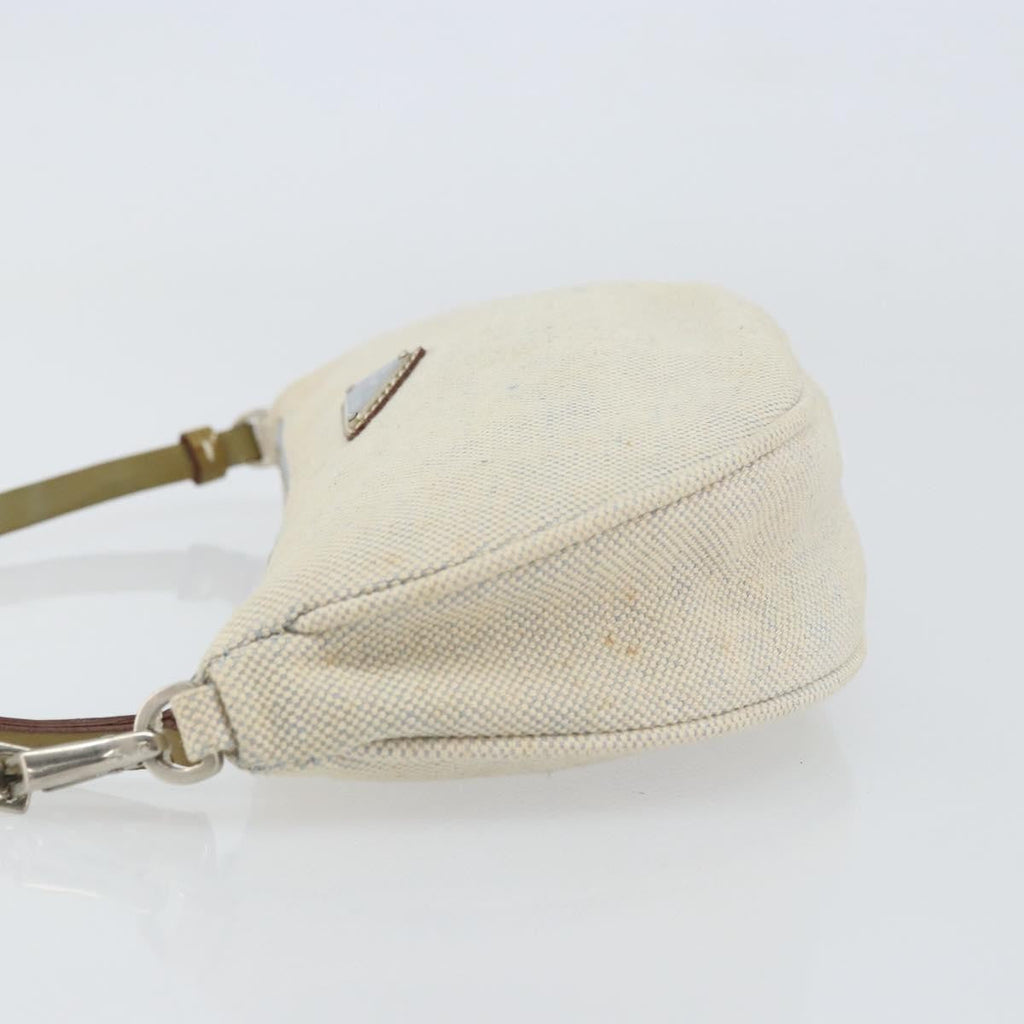 Prada Vintage Pouch Canvas Gray Canvas Clutche & Pouche Bag (Pre-Owned)
