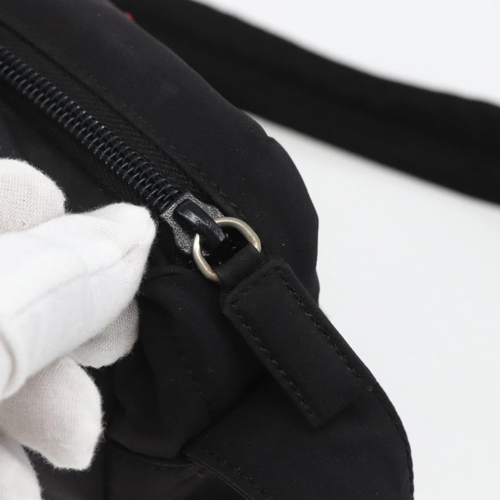 Prada Sport Zip Shoulder Bag Nylon Black Nylon Shoulder Bag Bag (Pre-Owned)