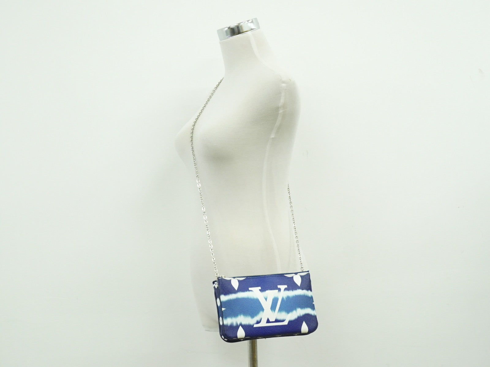 Louis Vuitton Double Zip Pochette Limited Edition Escale Monogram Giant Blue Canvas Shoulder Bag Bag (Pre-Owned)