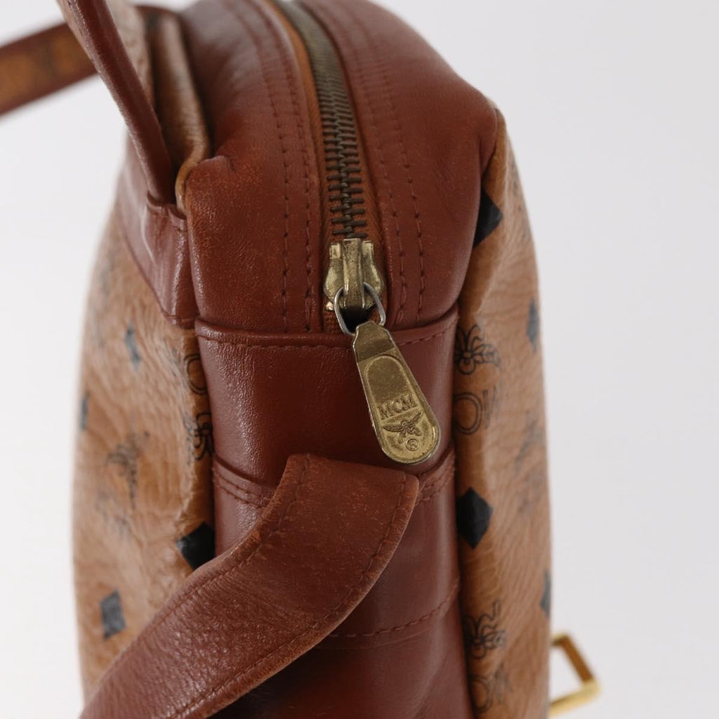MCM Visetos Shoulder Bag Canvas And Leather Brown Canvas Shoulder Bag Bag (Pre-Owned)