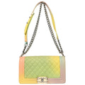 Chanel Rainbow Boy Flap Bag Quilted Painted Caviar Multicolour Leather Shoulder Bag Bag (Pre-Owned)