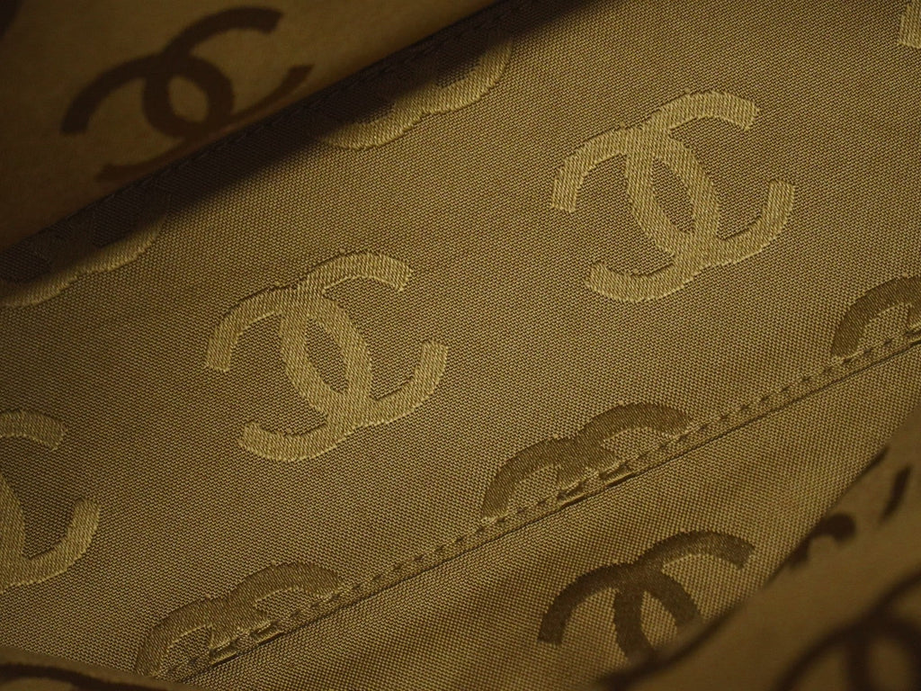 Chanel Vintage Cc Tote Leather Brown Leather Tote Bag Bag (Pre-Owned)