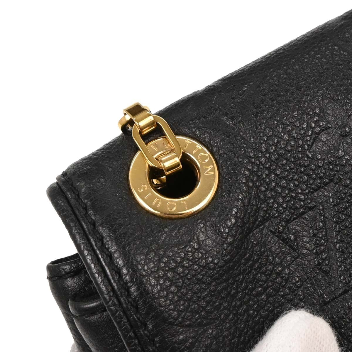 Louis Vuitton Saint Germain Handbag Monogram Empreinte Leather Black Leather Shoulder Bag Bag (Pre-Owned)