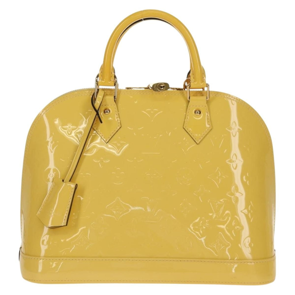 Louis Vuitton Alma Handbag Monogram Vernis Yellow Patent_Leather Handbag (Pre-Owned)