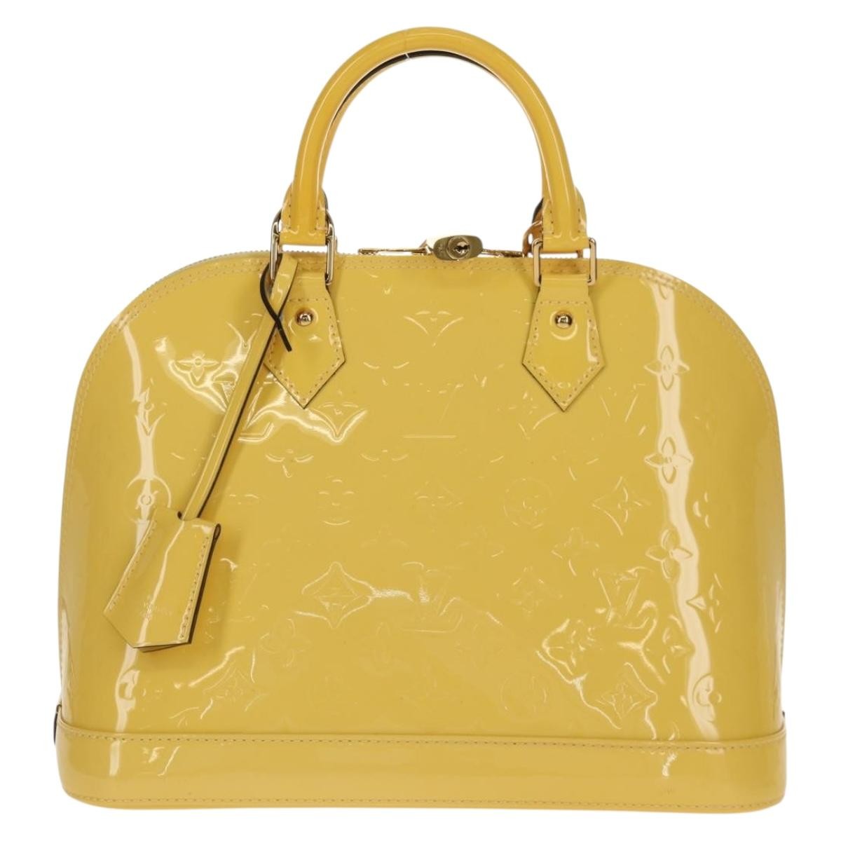 Louis Vuitton Alma Handbag Monogram Vernis Yellow Patent_Leather Handbag (Pre-Owned)