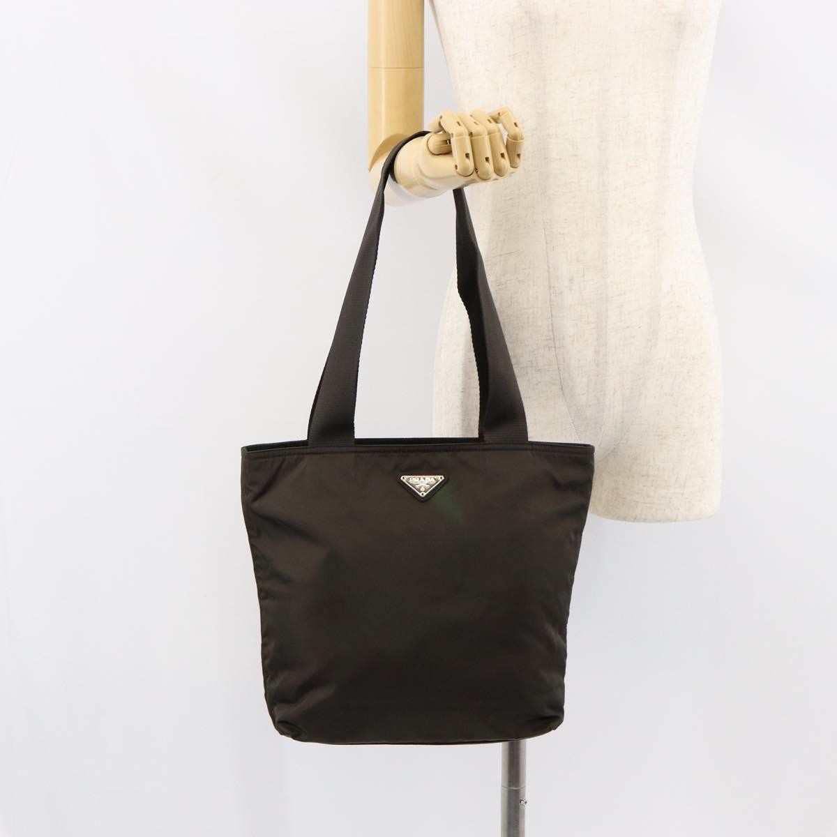 Prada Vintage Zip Tote Tessuto Khaki Nylon Tote Bag Bag (Pre-Owned)