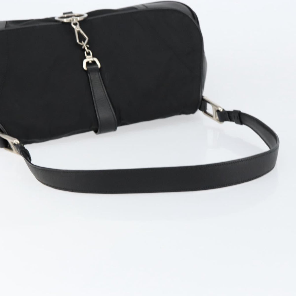 Prada Vintage Shoulder Bag Leather Black Leather Shoulder Bag Bag (Pre-Owned)