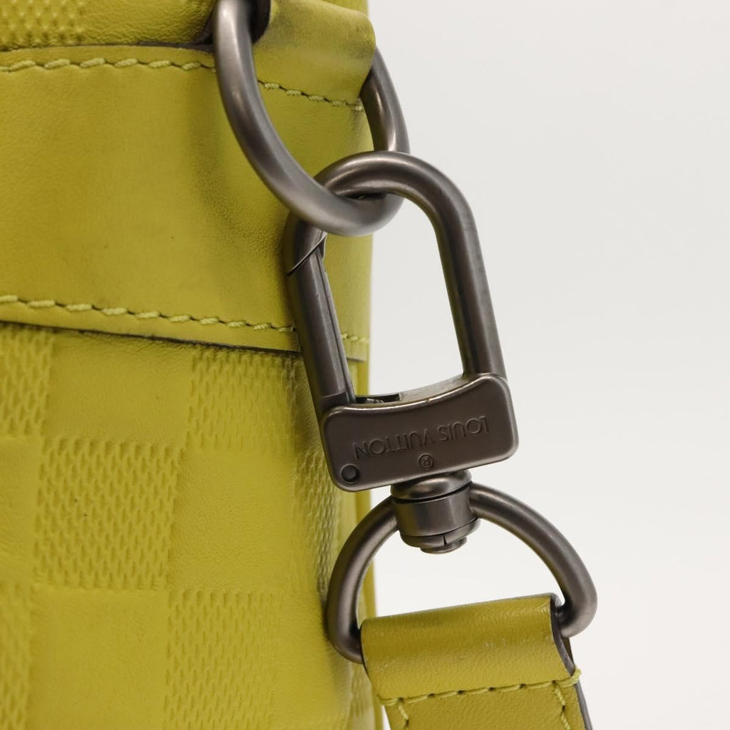 Louis Vuitton Tadao Handbag Damier Infini Leather Yellow Leather Handbag (Pre-Owned)