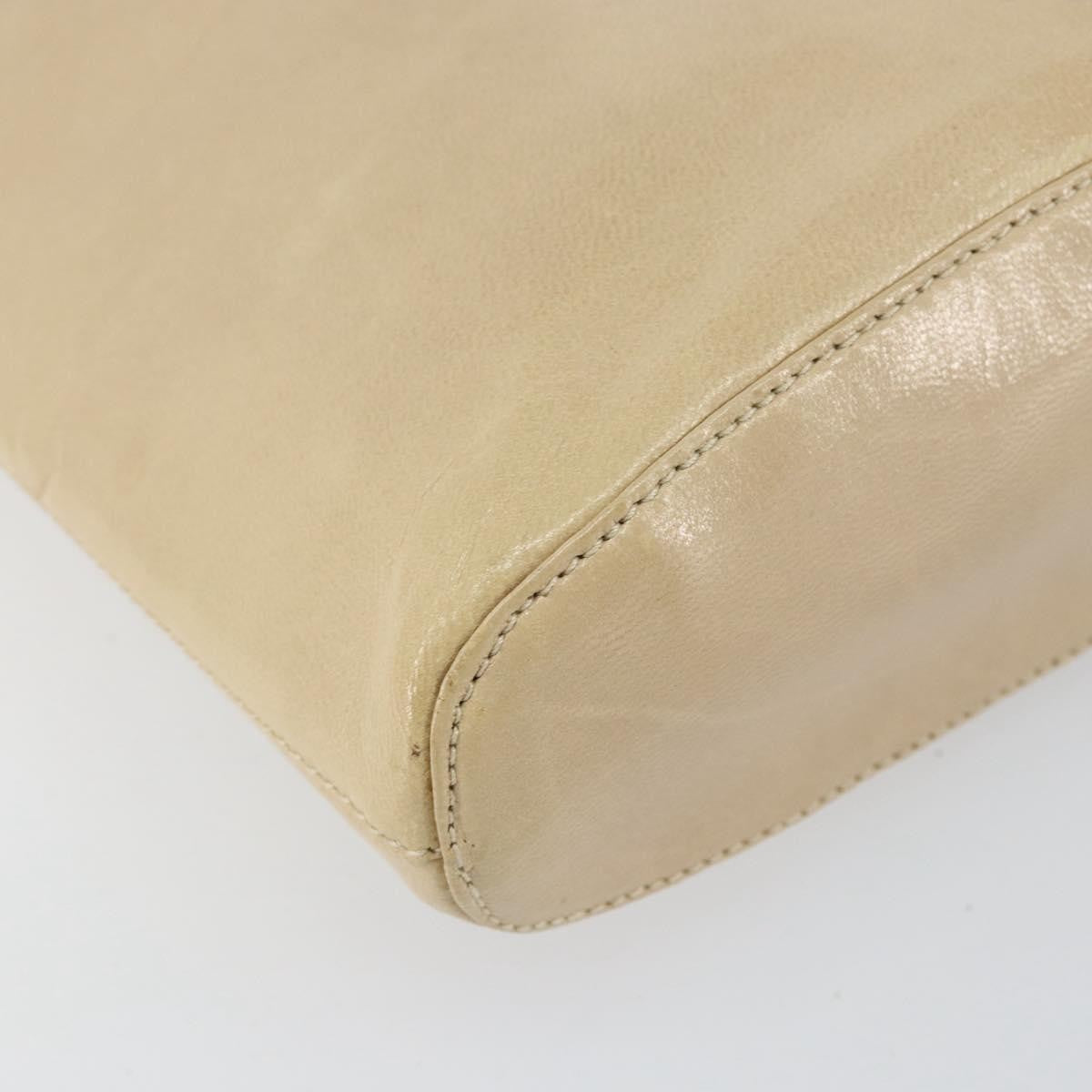 Prada Vintage Shoulder Bag Leather Beige Leather Shoulder Bag Bag (Pre-Owned)