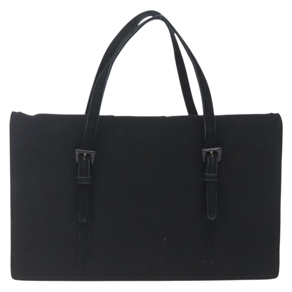 Prada Vintage Handbag Cotton Black Cotton Handbag (Pre-Owned)