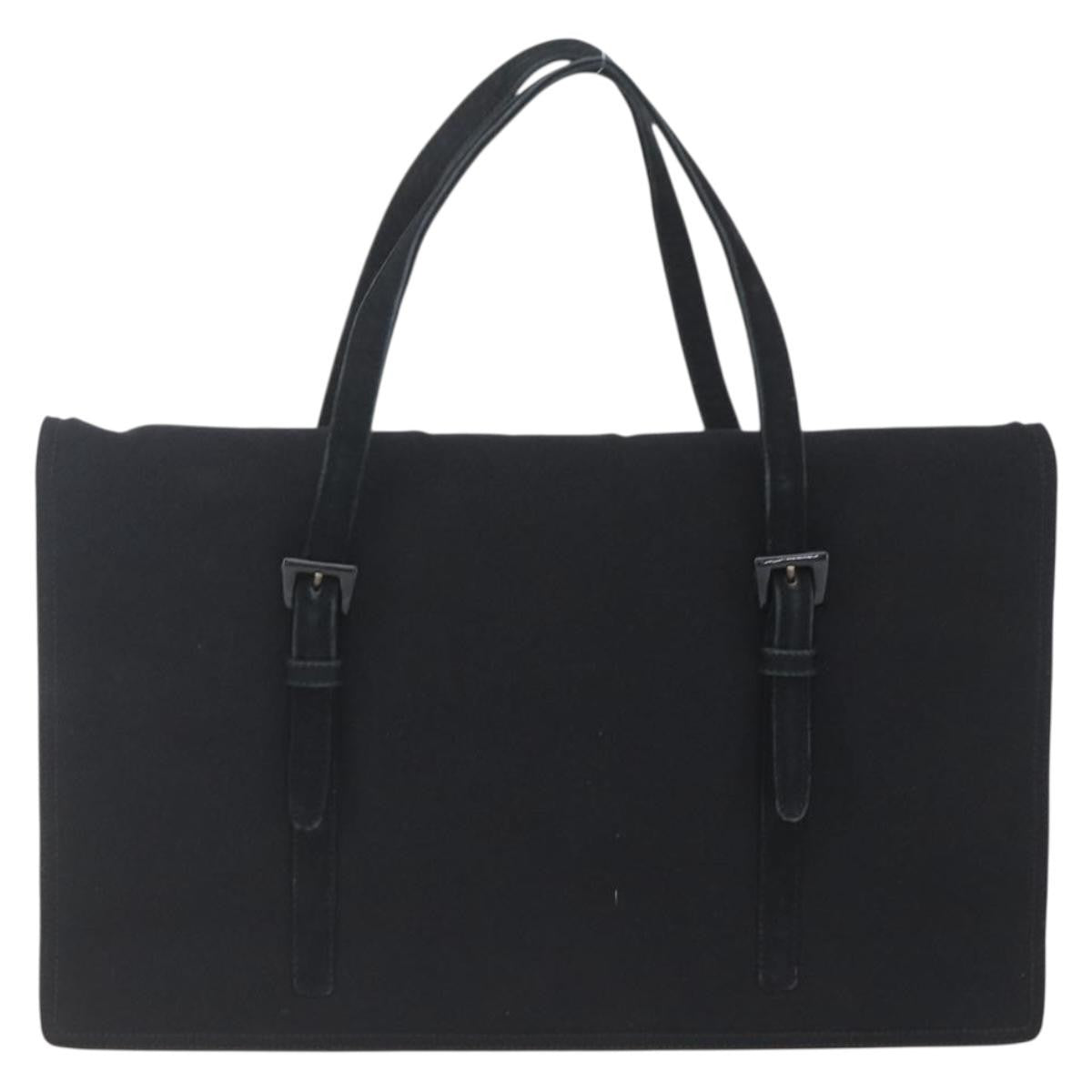 Prada Vintage Handbag Cotton Black Cotton Handbag (Pre-Owned)