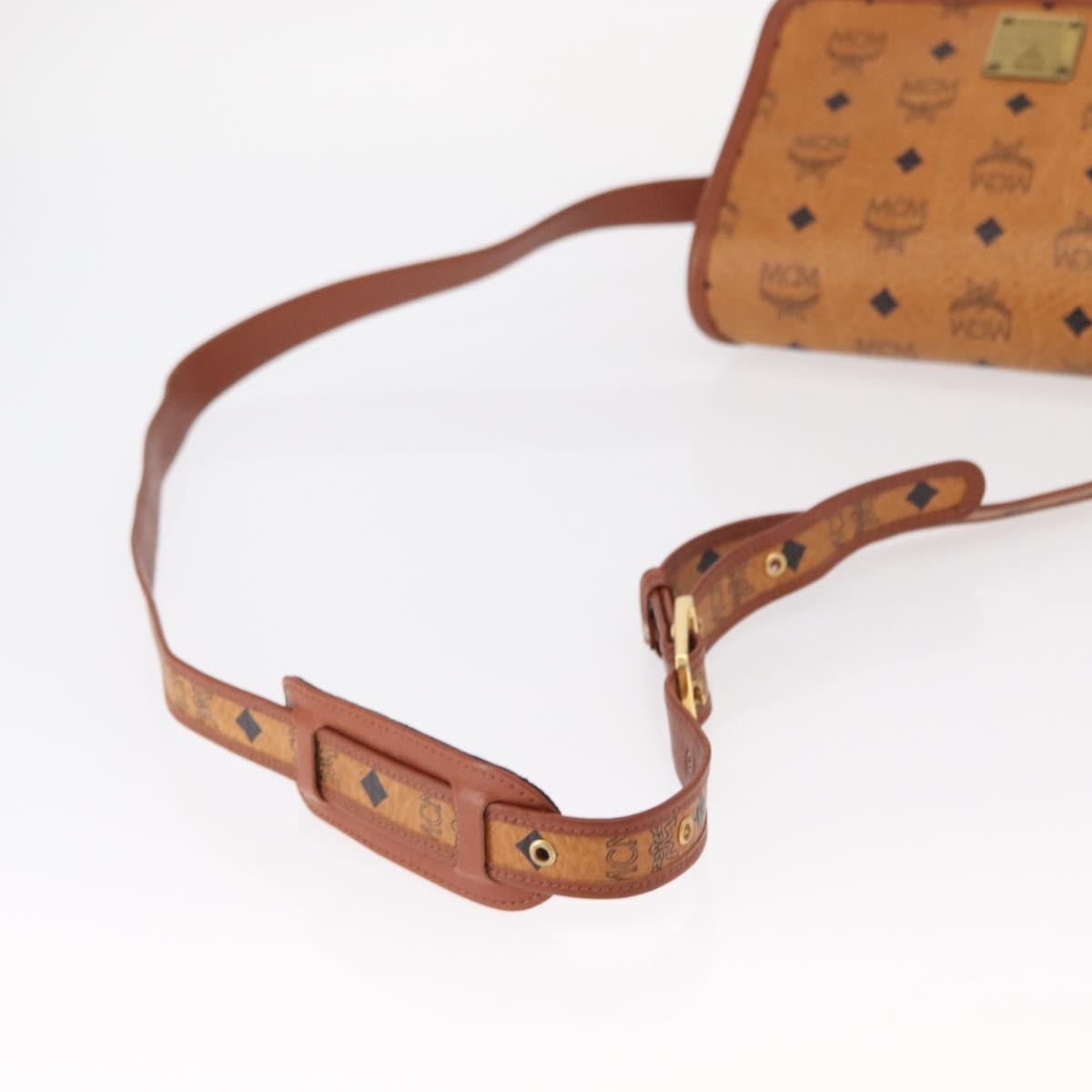MCM Visetos Shoulder Bag Canvas And Leather Brown Canvas Shoulder Bag Bag (Pre-Owned)