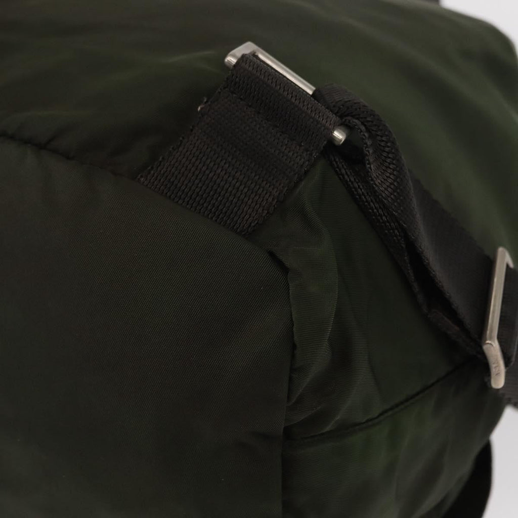 Prada Double Front Pocket Backpack Tessuto Khaki Nylon Backpack Bag (Pre-Owned)