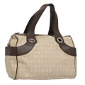 Bvlgari Logomania Handbag Canvas Beige Canvas Handbag (Pre-Owned)