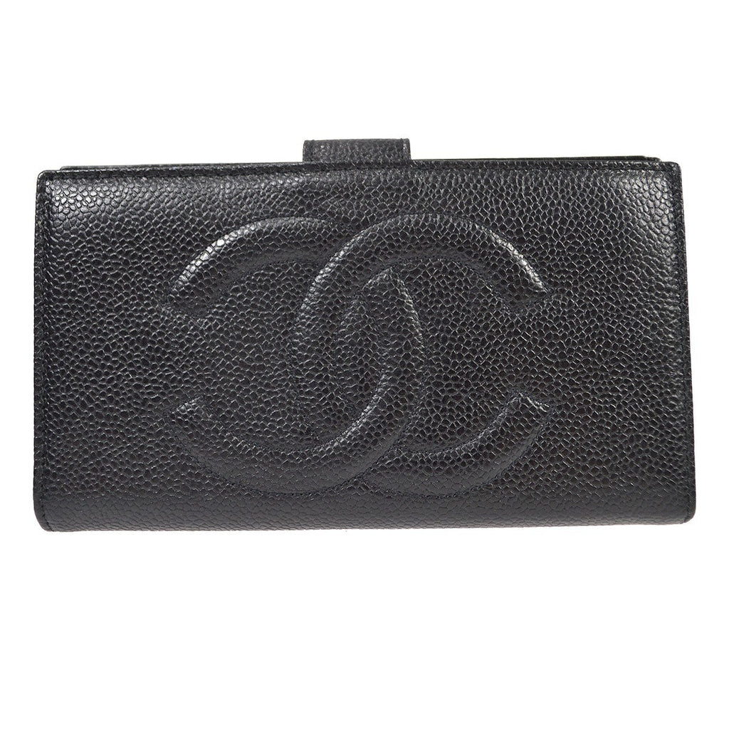 Chanel Timeless Cc French Wallet Caviar Black Leather Wallets Accessory (Pre-Owned)