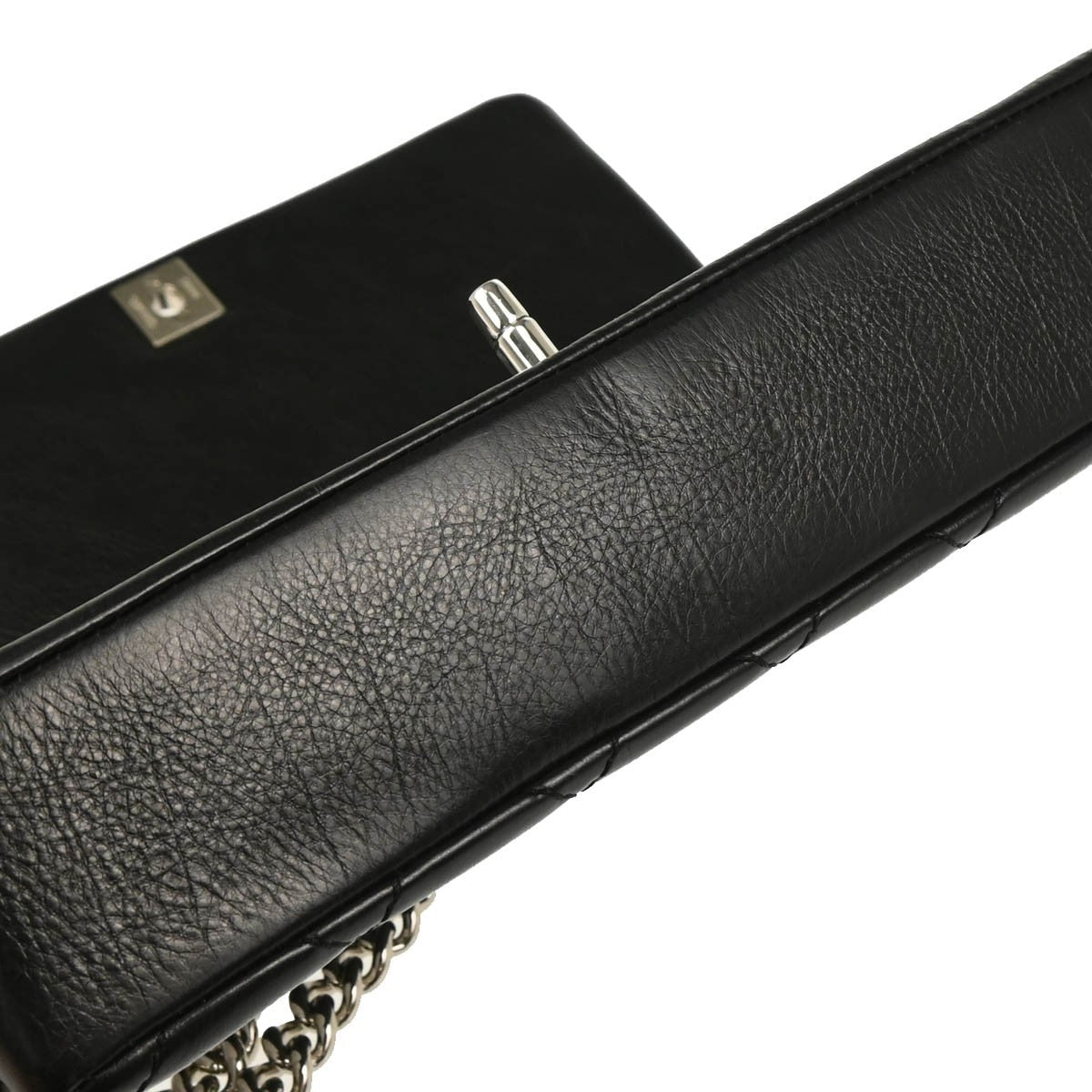 Chanel Embossed Braid Cc Chain Flap Quilted Leather Black Leather Shoulder Bag Bag (Pre-Owned)