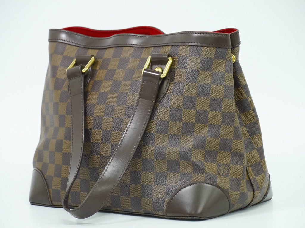 Louis Vuitton Hampstead Handbag Damier Brown Canvas Handbag (Pre-Owned)